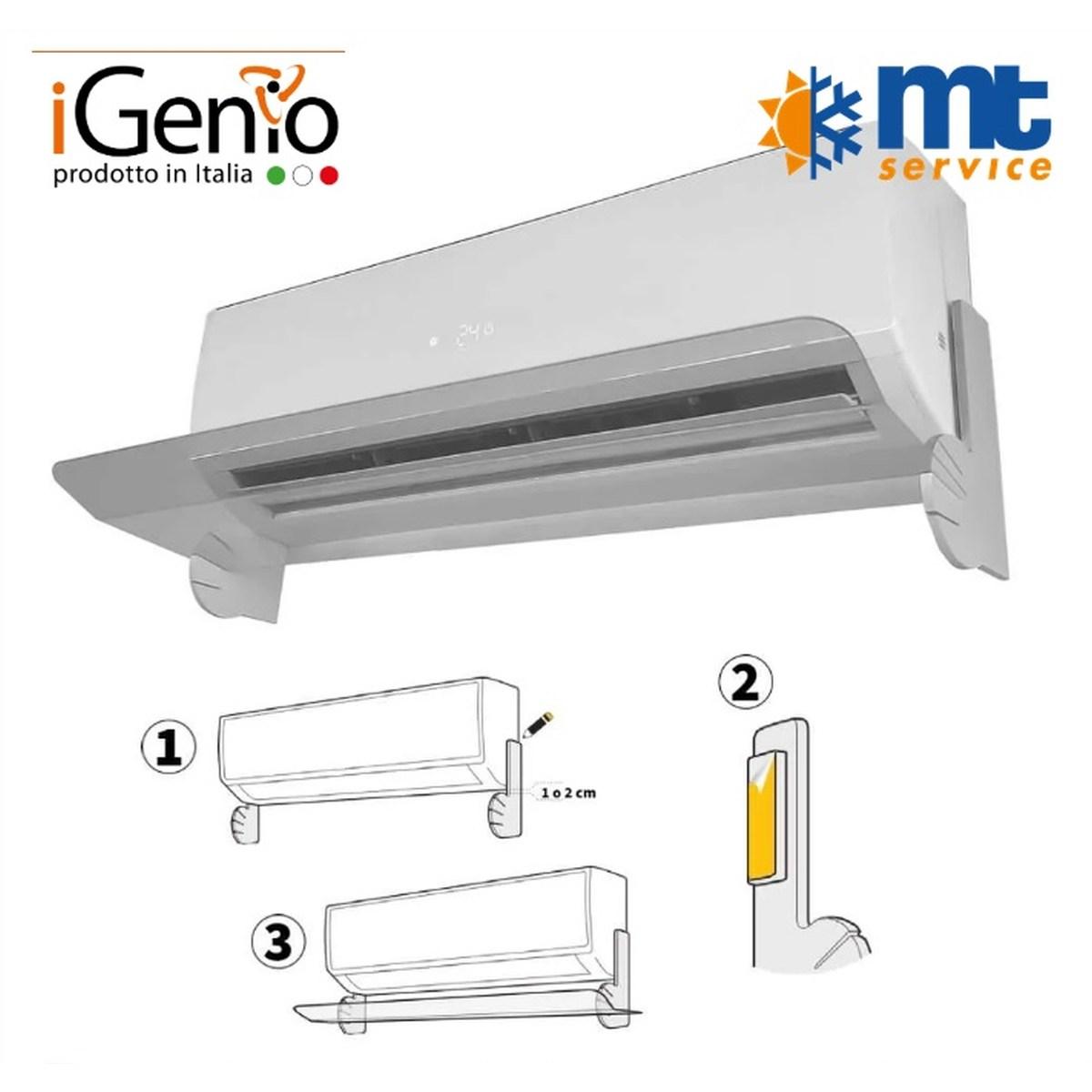 Deflettore trasparente per condizionatore a split regolabile ? conf. 1 pz
