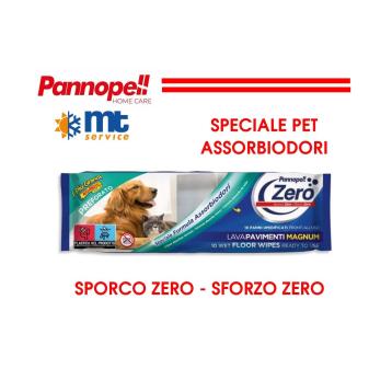 Pannopell Lavapavimenti con Formula Assorbiodori- Speciale Pet<br />Panni umidificati igienizzanti, Pavimenti e parquet