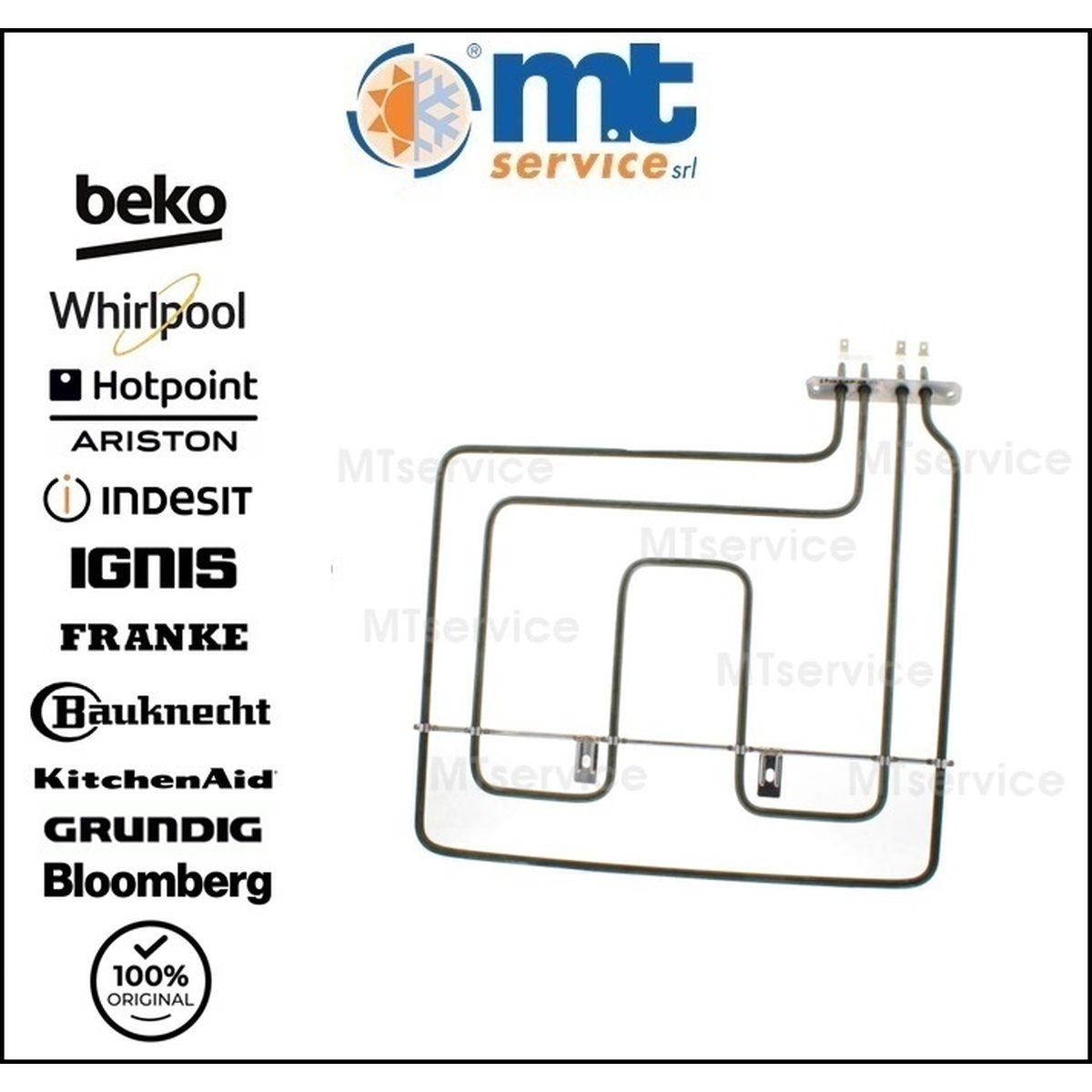 Resistenza superiore doppia 1100+1100w 230v originale forno beko 262900064 ex c00912539