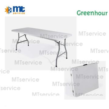 Tavolo bianco pieghevole con piano hdpe dimensioni 180x74x74 cm