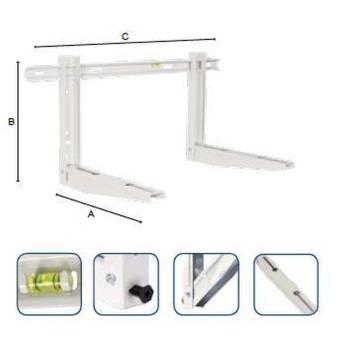 KIT STAFFA / MENSOLE REGOLABILI CON BARRA 380X400X800mm 12/10