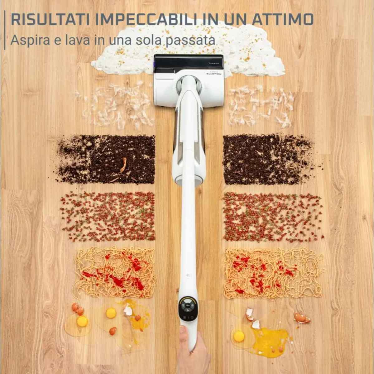 Scopa lavapavimenti senza fili wet and dry rowenta gz7035