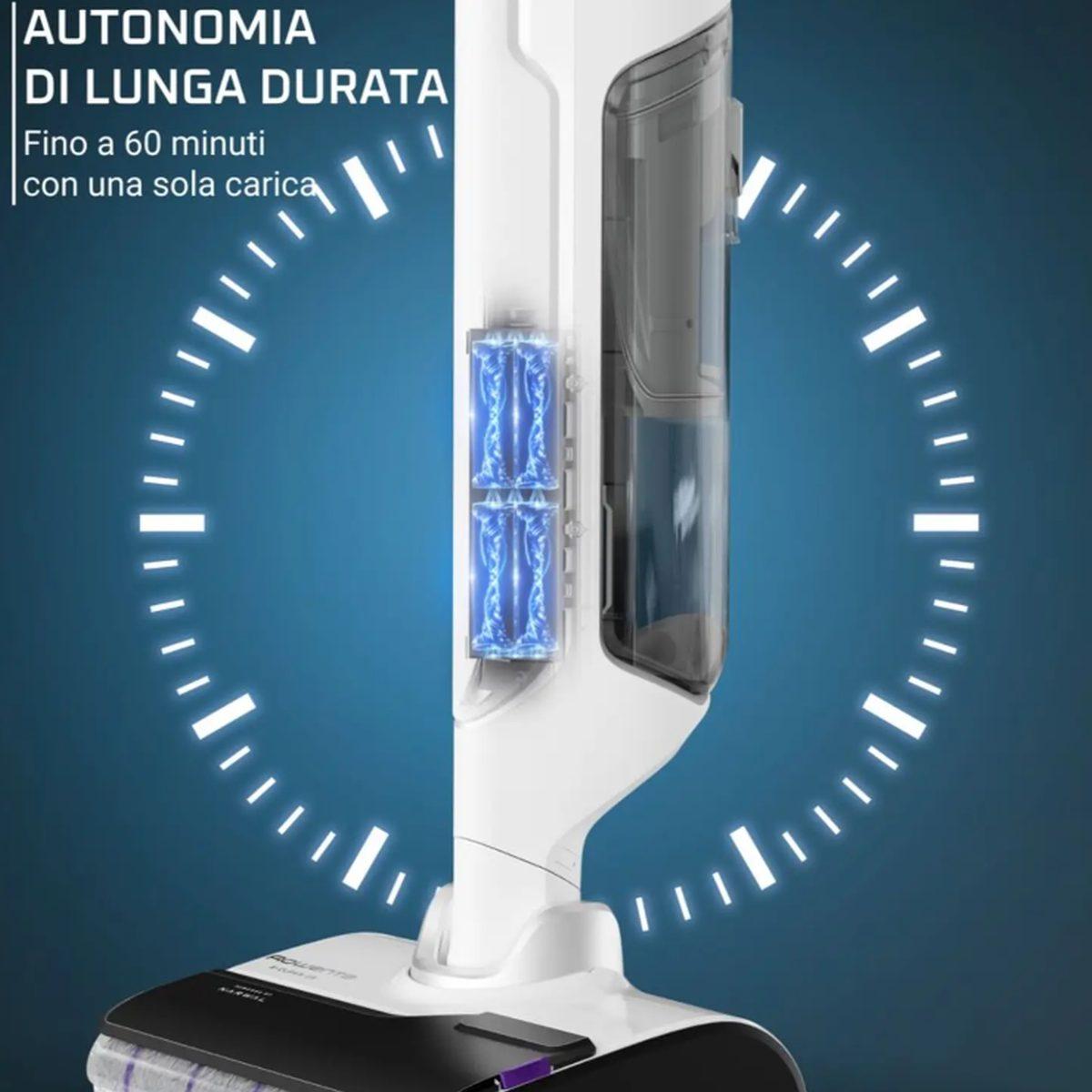 Scopa lavapavimenti senza fili wet and dry rowenta gz7035