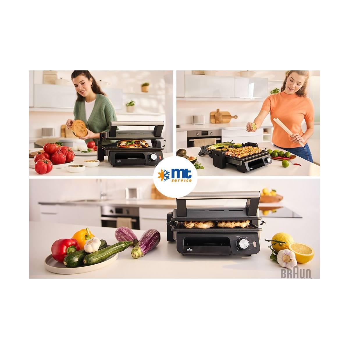 Bistecchiera/griglia braun cg5033i- 2000w - nero/argento