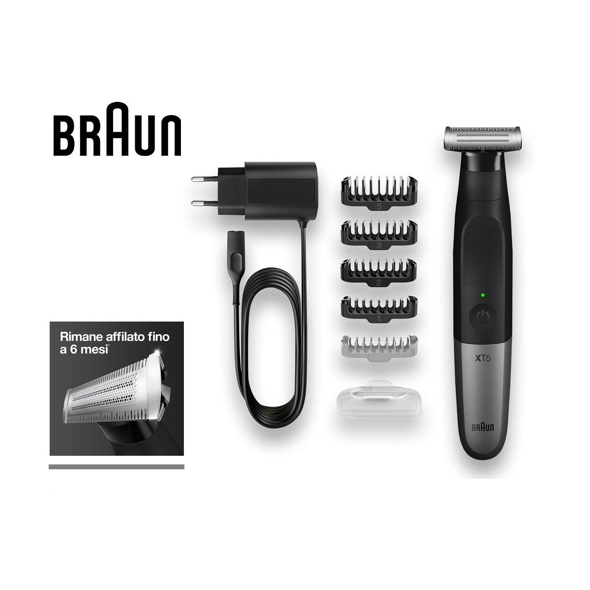 Rasoio Elettrico Barba Depilazione Braun X-XT5100 Nero/Argento Wet&Dry