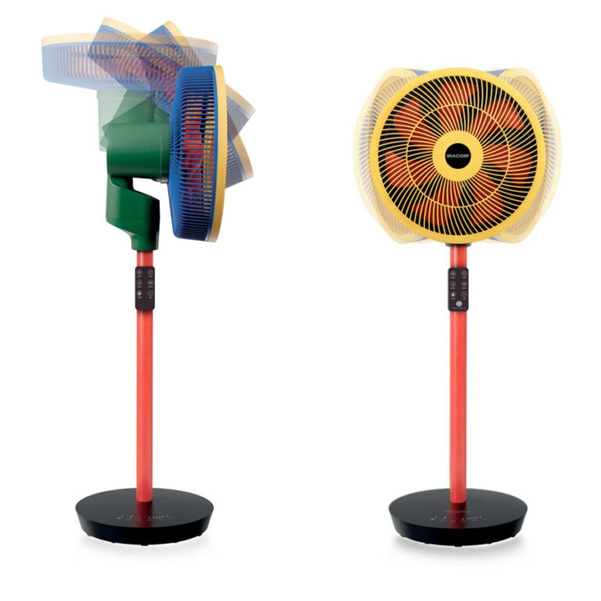 COLOUR FAN Ventilatore piantana oscillante da 35 cm, 8 velocità, Timer, Silenzioso