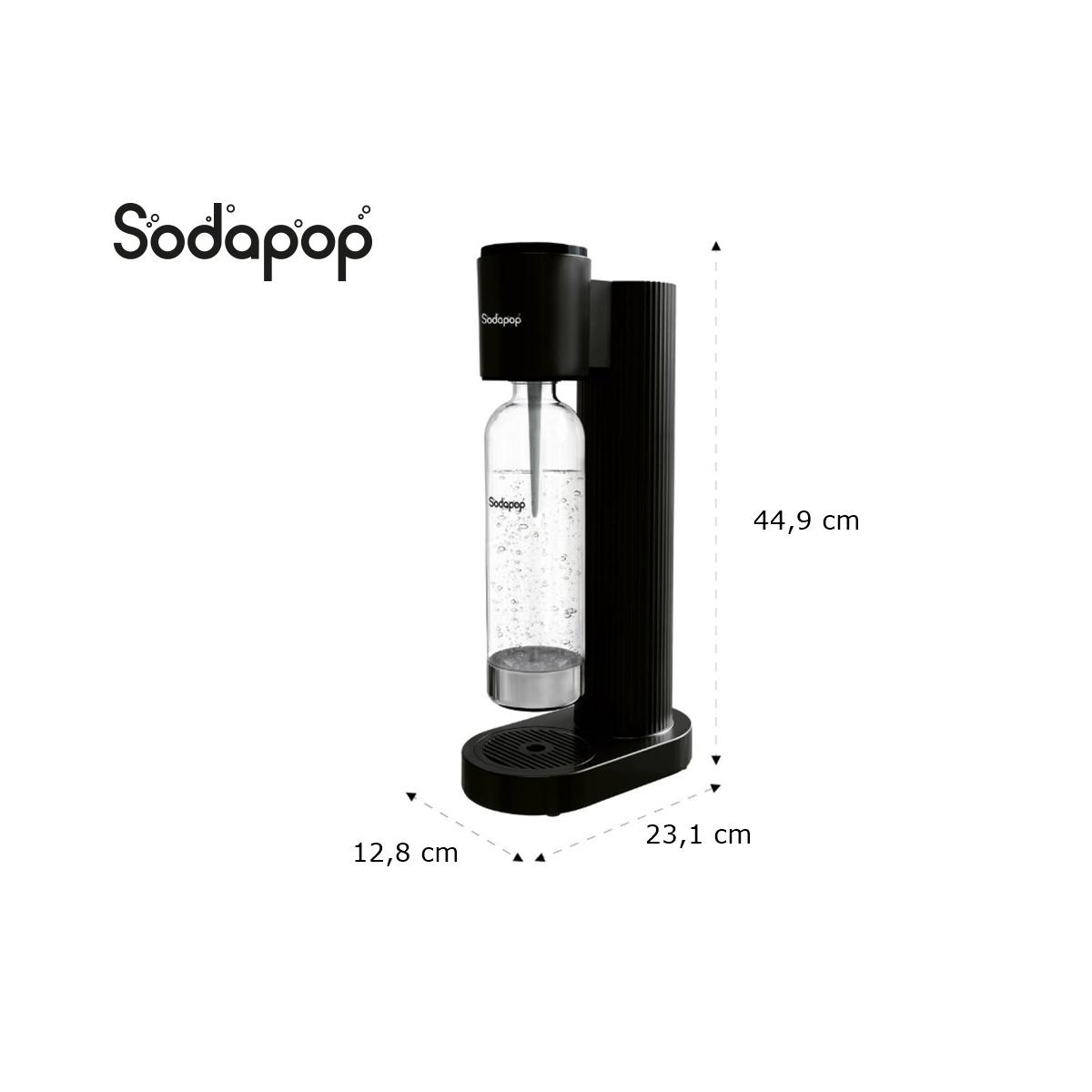 GASATORE COOPER PRO NERO Sodapop con 1 bottiglia in PET 850ml e bombola CO2