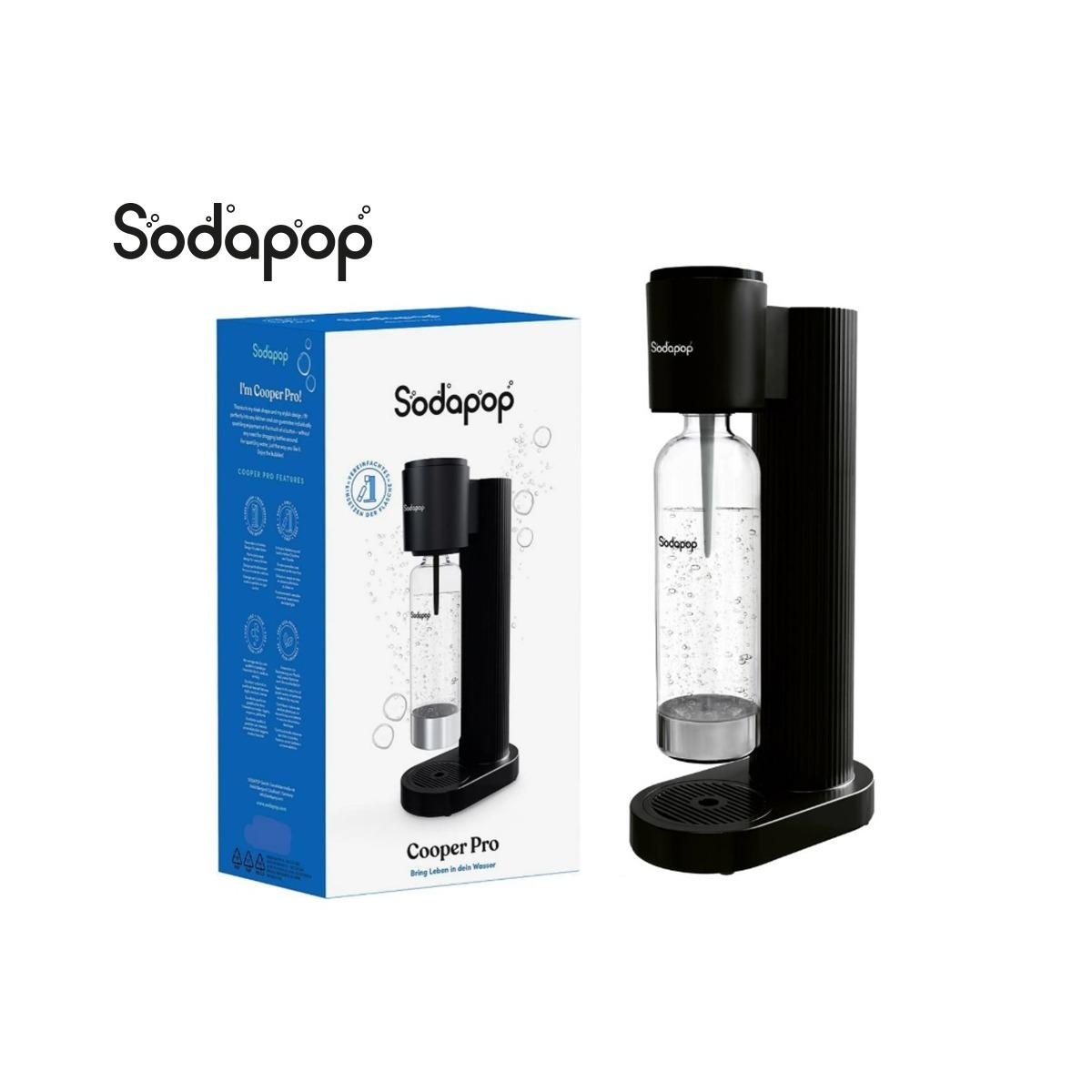 GASATORE COOPER PRO NERO Sodapop con 1 bottiglia in PET 850ml e bombola CO2