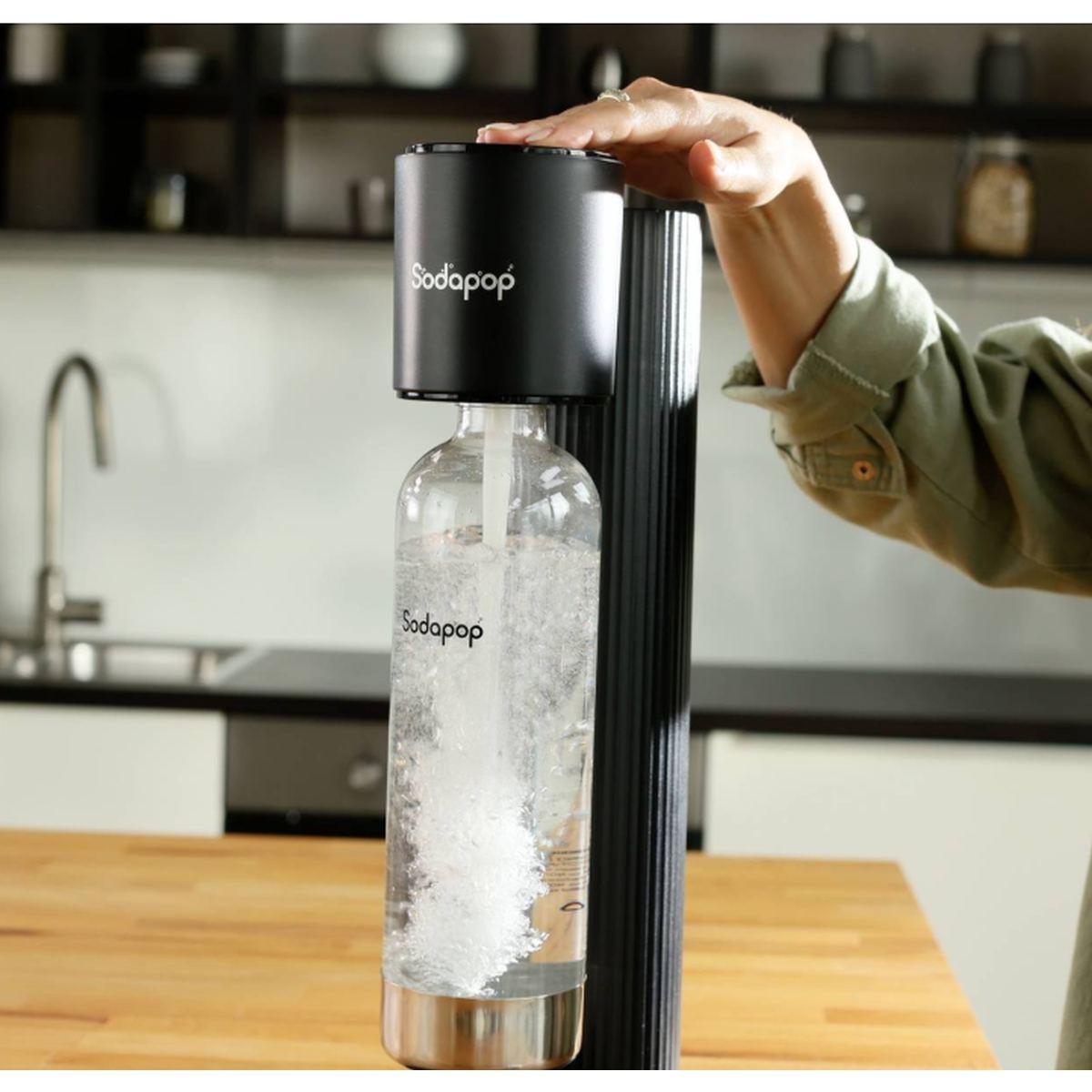 GASATORE COOPER PRO NERO Sodapop con 1 bottiglia in PET 850ml e bombola CO2