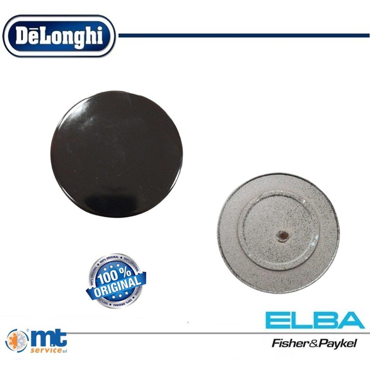 PIATTELLO BRUCIATORE RAPIDO ORIGINALE ELBA DELONGHI 10cm ESTERNO 6,6cm INTERNO NERO LUCIDO