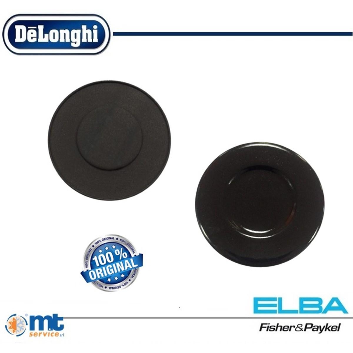 PIATTELLO SPARTIFIAMMA SEMIRAPIDO ELBA DELONGHI NERO LUCIDO ORIGINALE ESTERNO 6,9cm INTERNO 3,7cm