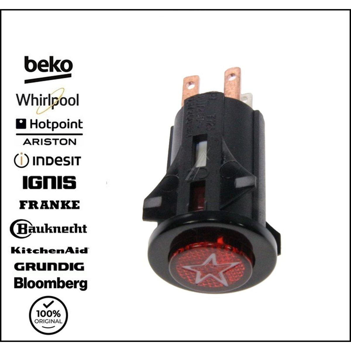 Pulsante + lampada spia nero originale c00031883