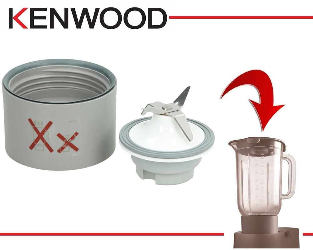 Base completa di lame e guarnizione grigia per bicchiere frullatore kenwood at337