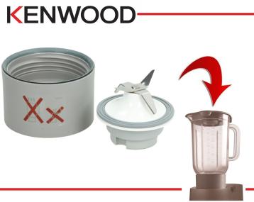 Base completa di lame e guarnizione grigia per bicchiere frullatore kenwood at337