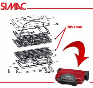 Piastra in teflon originale simac to230n