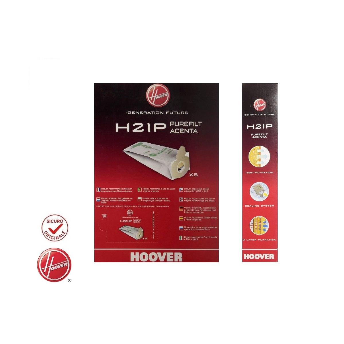 SACCHETTI SCOPA ELETTRICA HOOVER ORIGINALI ACENTA H21P 5Pz