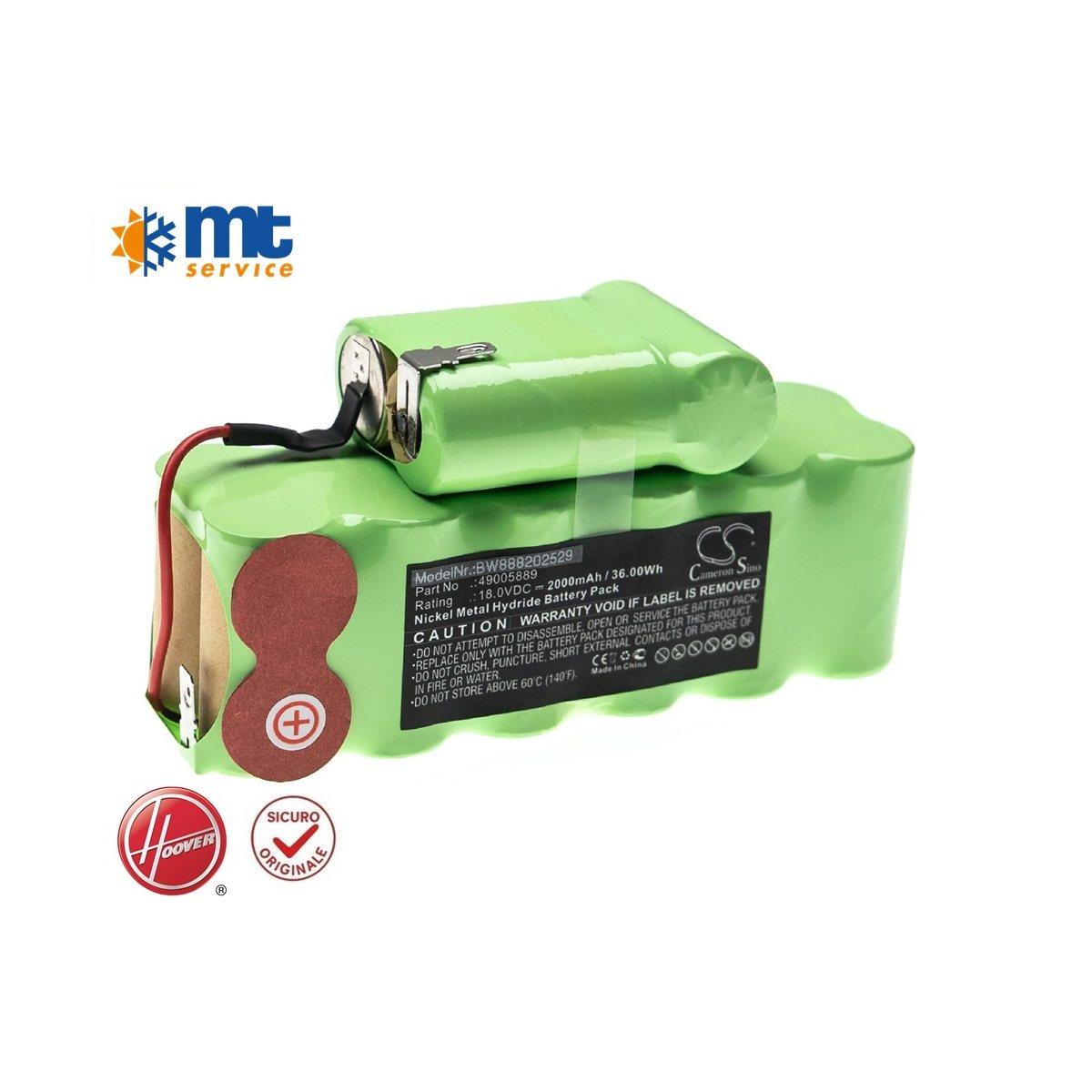 SET BATTERIE ORIGINALE HOOVER 2000mAh, 18V, NiMH - SU180 FREEJET