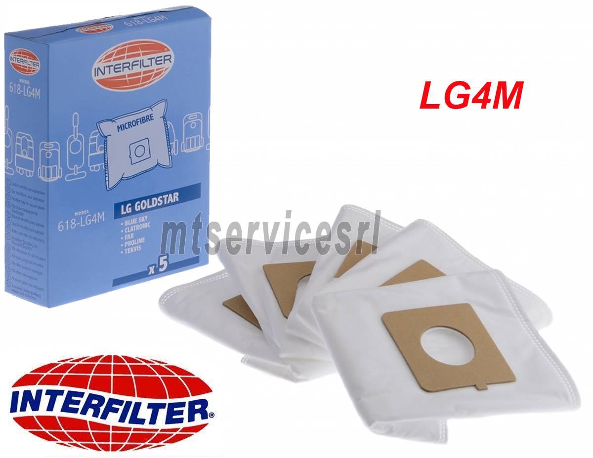 Sacchetti aspirapolvere microfibra interfilter lg4m lg goldstar lg4m -gl4