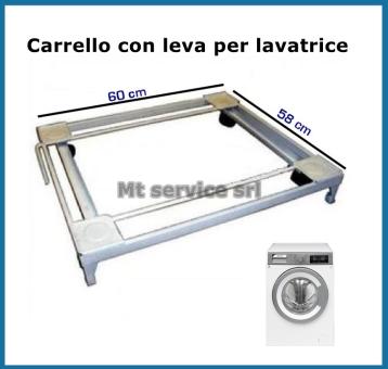 CARRELLO PORTALAVATRICE CON LEVA 58 X 60 cm per lavatrici da 7kg in su CAR.136