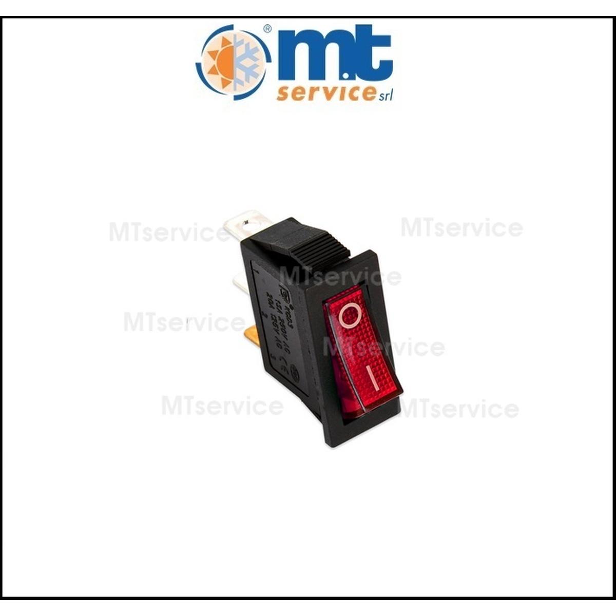 INTERRUTTORE UNIPOLARE LUMINOSO ROSSO 11x30 15a