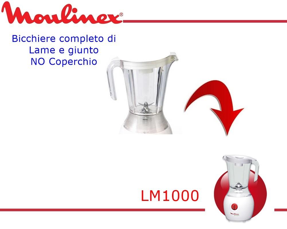 Bicchiere completo di lame e giunto originale moulinex lm1000