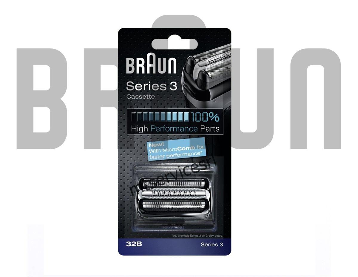 LAMINA +TESTINA per RASOIO BRAUN Series 3 300-350 NERA 32B