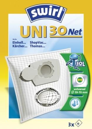 CF 3 Sacchi filtanti universali Swirl UNI30 per aspirapolveri a bidone 30L