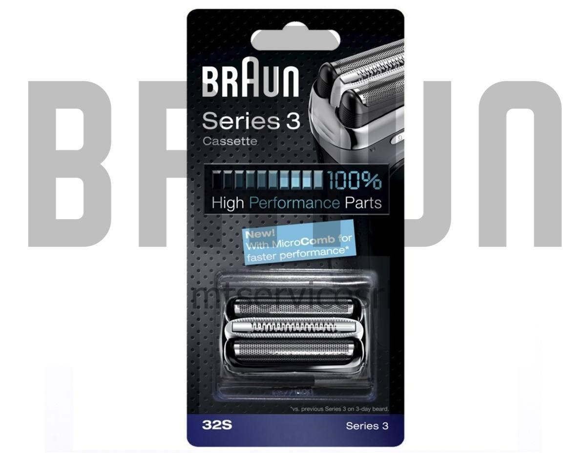 LAMINA + TESTINA per RASOIO BRAUN SERIES 3 32S - SILVER