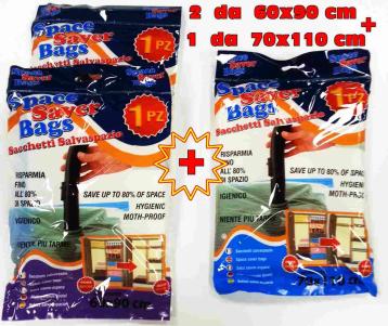 KIT N3 SACCHI SALVASPAZIO/SOTTOVUOTO ( 2 - 60X90cm + 1 - 70X110cm )