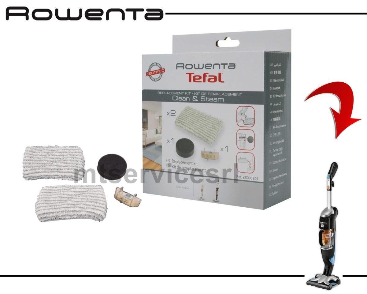 Kit panni/cartuccia/filtro per rowenta clean&steam scopa vapore