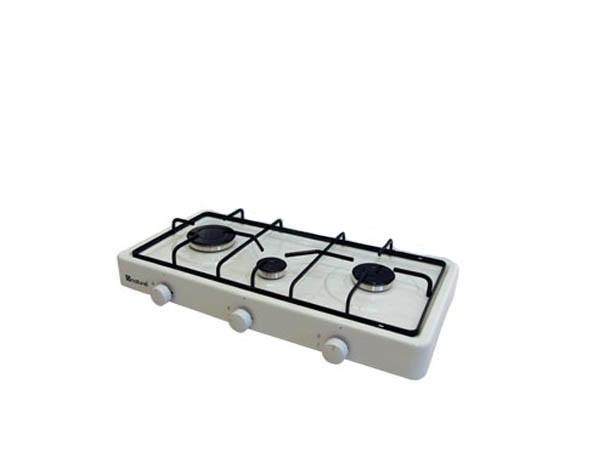 Fornello 3 fuochi valvolato gpl smaltato 575x275x125mm