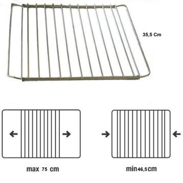 GRIGLIA CROMATA ESTENSIBILE FORNO 35,5x46,5cm MAX 75cm