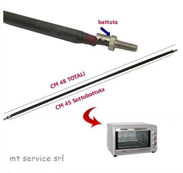 RESISTENZA RETTILINEA PER FORNETTI ELETTRICI 550 watt - 47,8CM totali RR3577