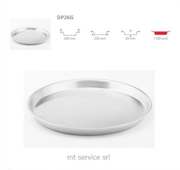 Contenitore pizza/crostata day in alluminio riutilizzabile d.26 h.2