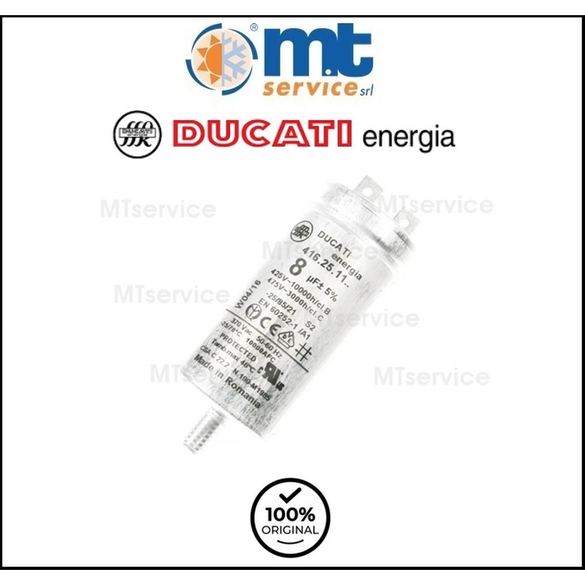 Condensatore ducati in metallo 8,0uf 475v faston 6,3mm