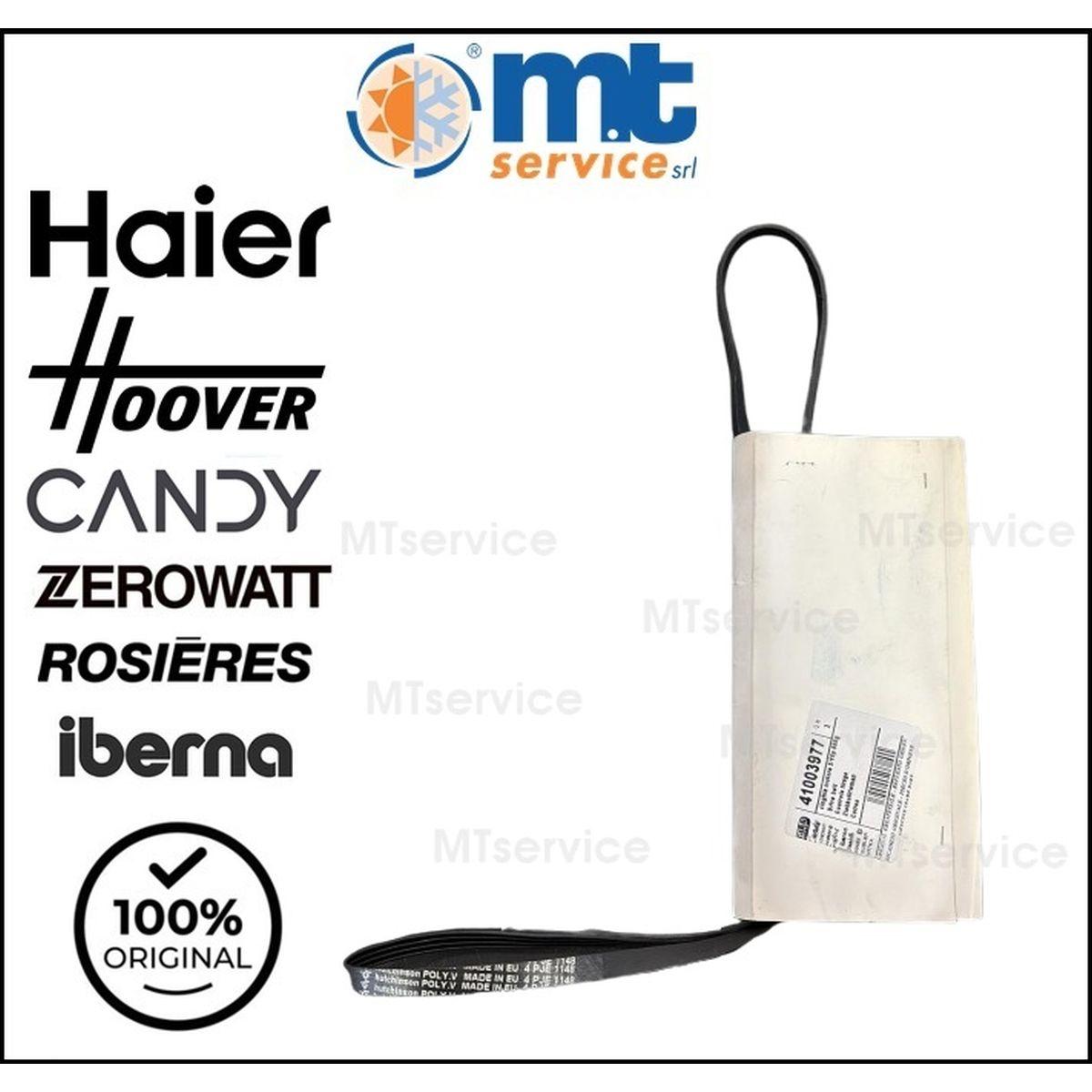 Candy hoover cinghia motore rigata per lavatrice 1148 j4 originale 41003977