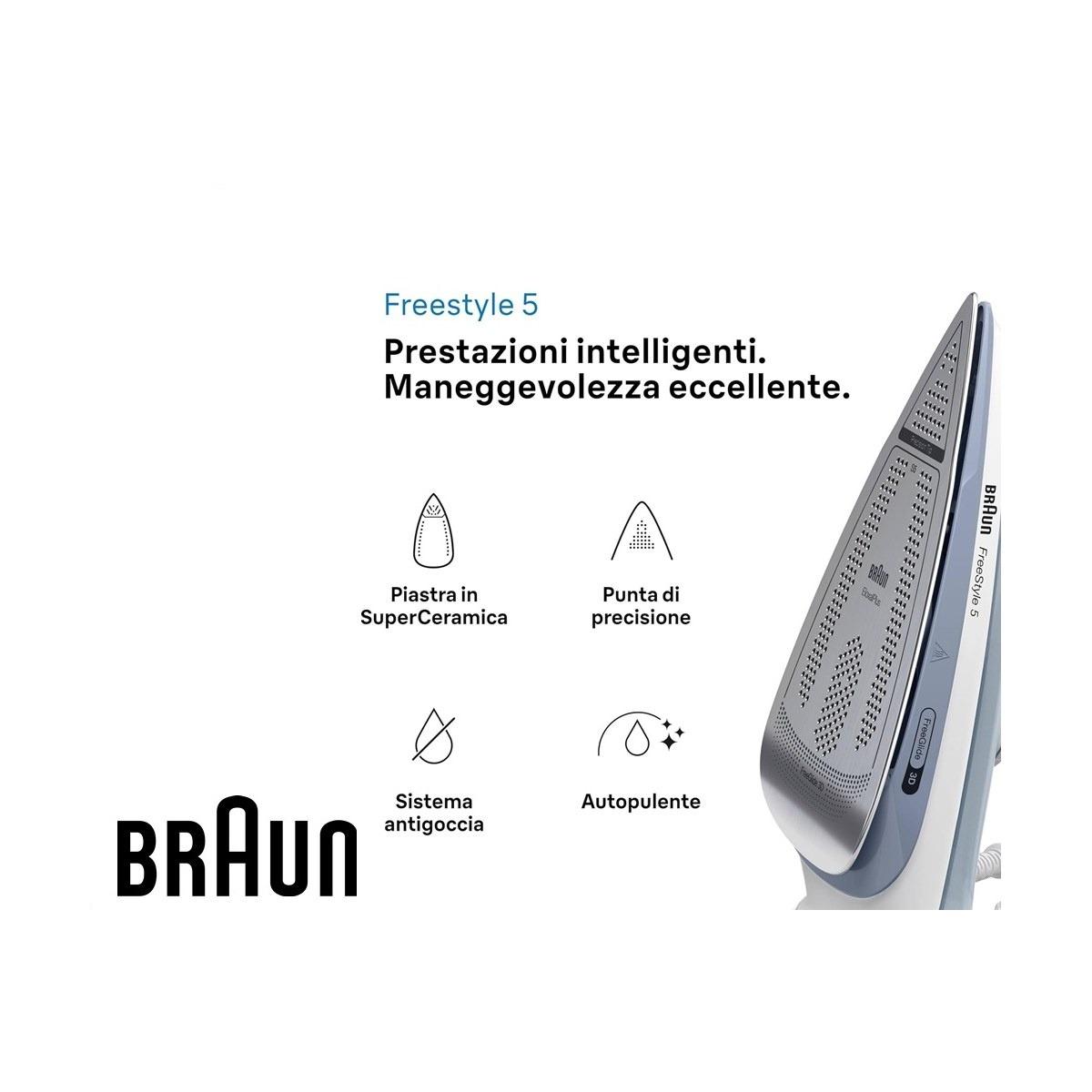 Ferro da stiro a vapore braun texstyle5 si5078gy - freeglide 3d