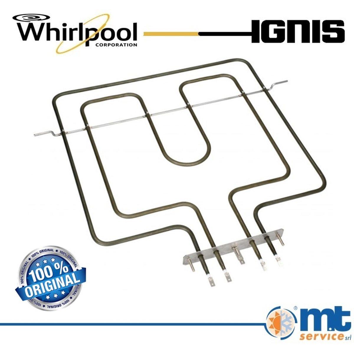 Resistenza superiore/grill 900w/1600w originale whirlpool ex 480121103474