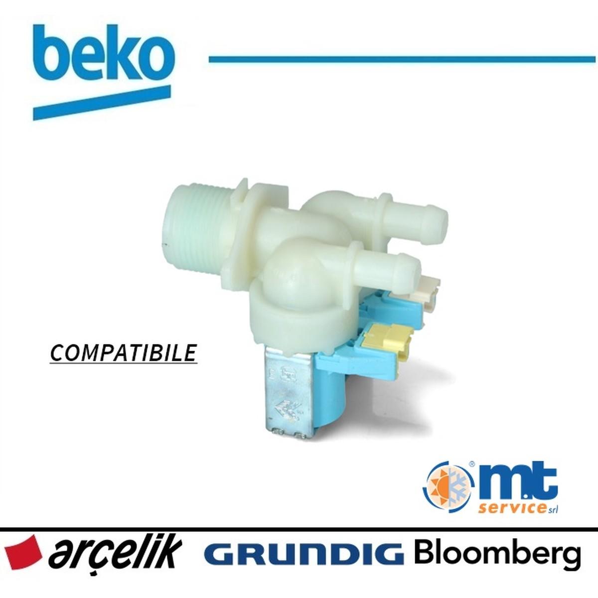 Elettrovalvola doppia 2 vie compatibile beko 2836480100, 2901250300, 2906850100, 2906870100, 2906870200, 2906920100 val021ac