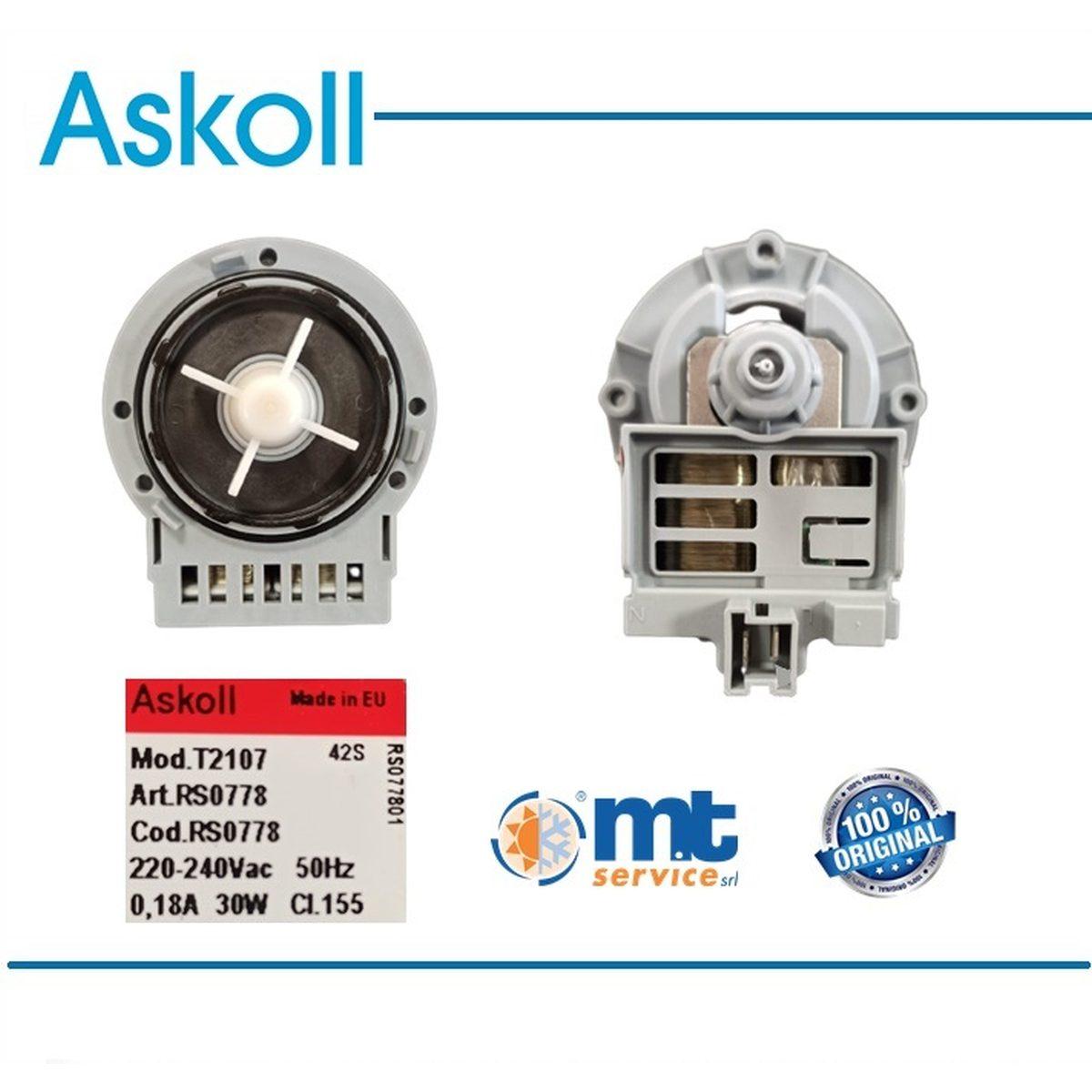 Pompa scarico askoll universale con connettore dietro 49021343