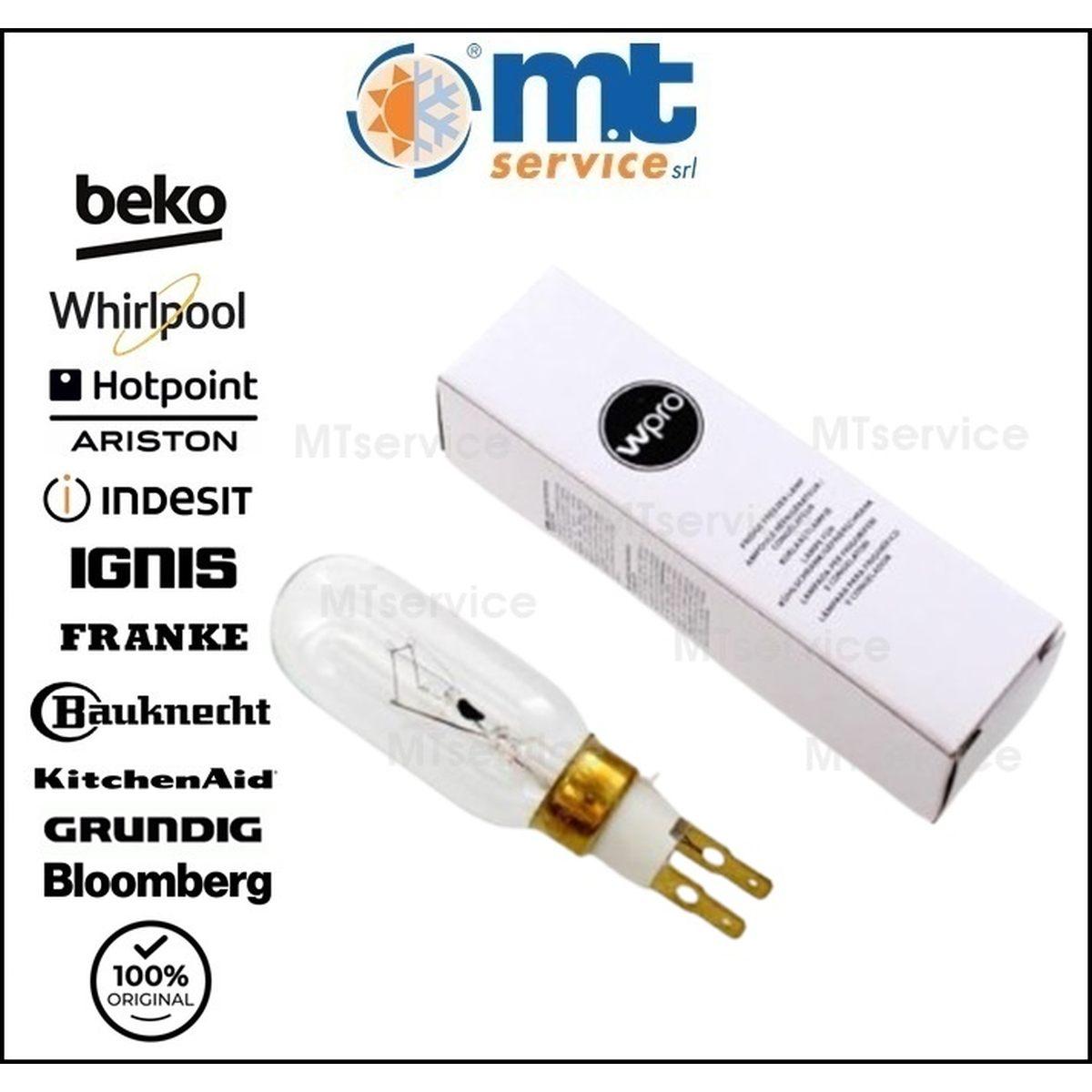 Lampadina frigo whirlpool ignis ad innesto 25 hv 40w 230/240v