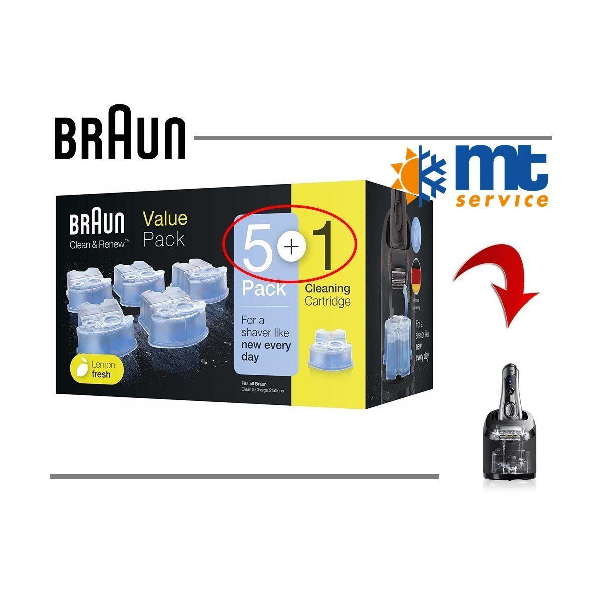Pack di 5+1 cartucce braun ccr5+1 mega deal clean & renew cartridge