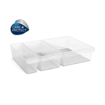 Contenitori organizer frigorifero, 3 misure, trasparenti cfsc4013