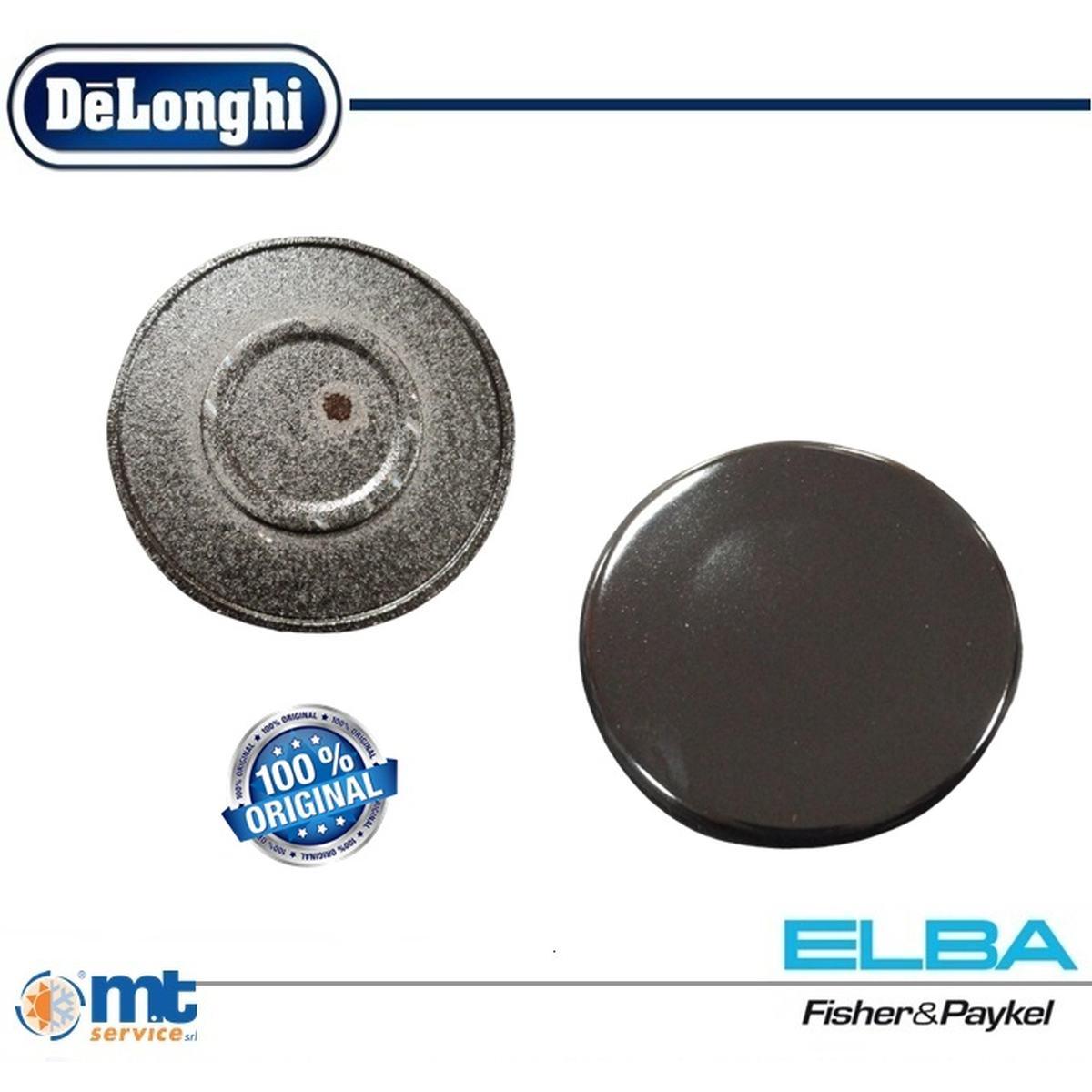 PIATTELLO BRUCIATORE SEMIRAPIDO ORIGINALE ELBA DELONGHI 7,5cm ESTERNO 4,1cm INTERNO NERO LUCIDO