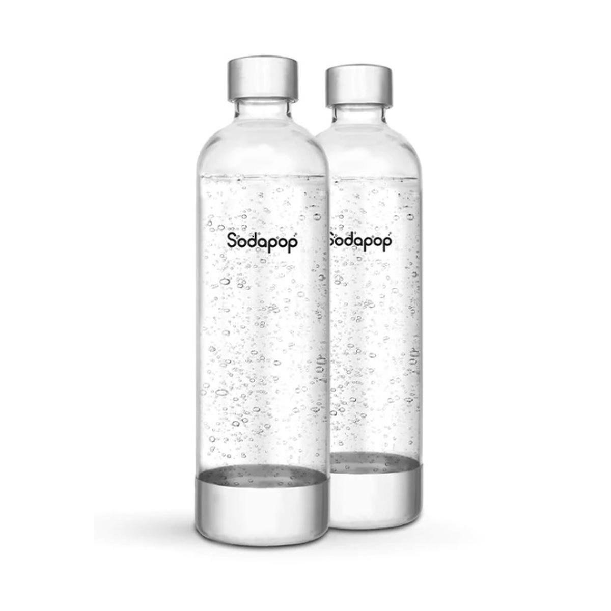 Conf.2 bottiglie in pet/metal 1 lt per gasatore sodapop cooper